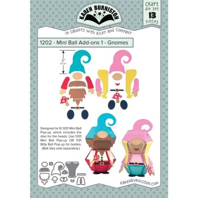 FÖRBESTÄLLNING GNOMES Mini Ball Add-Ons 1 die set - Tilläggstansmallar med vätte från Karen Burniston