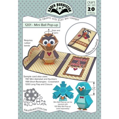 FÖRBESTÄLLNING Mini Ball Pop-Up die set 1201 - Stansmallar till liten hopfällbar boll från Karen Burniston