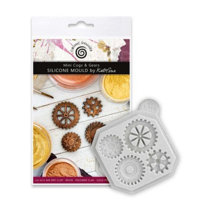 MINI COGS & GEARS SILICONE MOULD - Liten gjutform med kugghjul från Katy Sue ca 5x5 cm
