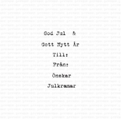 MINIJULSTÄMPELSET svenska textstämplar från Gummiapan max 3,5 mm höga