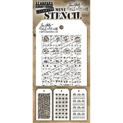 FÖRBESTÄLLNING - Mini layered stencil set 51 - Schabloner från Tim Holtz Stamper's Anonymous
