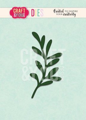 Mistletoe twig die - Stansmall med mistelblad från Craft & You