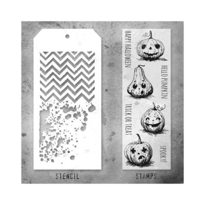 PUMPKINHEAD stamp & stencil set Halloween from Tim Holtz Stamper's anonymous