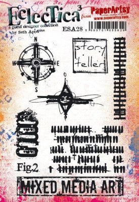 Mixed media art rubber stamp set E³ Seth Apter 28 from PaperArtsy A5