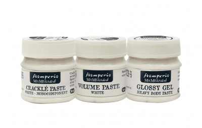 Mixed Media Art Selection: Volume/Glossy/Crackle - Olika medium från Stamperia 3x50 ml