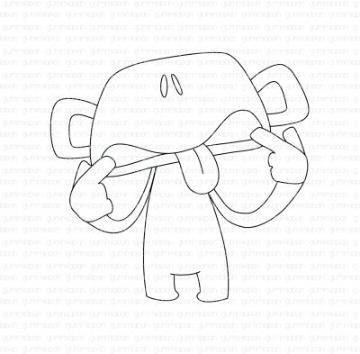 Monkey face - Stämpel med en rolig apa från Gummiapan 5,9*5,7 cm