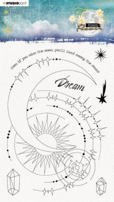 Moon Flower nr.136 clear stamp - Stämpel från Studio Light 14,8x21 cm
