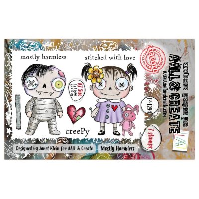 MOSTLY HARMLESS Halloween clear stamp set - Stämpelset från AALL & Create A7