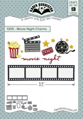 MOVIE NIGHT CHARMS die set - Stansmallar med biotema från Karen Burniston