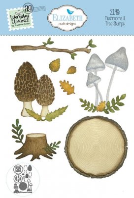 MUSHROOMS AND TREE STUMPS die set from Elizabeth craft designs