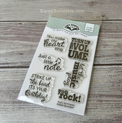 MUSIC SENTIMENT clear stamp set - Stämpelset med musiktema från Karen Burniston
