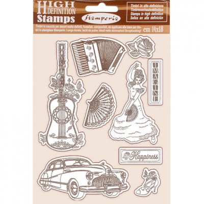 Natural Rubber Stamp Desire Elements - Stämpelset från Stamperia 14x18 cm