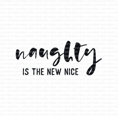 Naughty is the new nice - Engelsk textstämpel med jultema från Gummiapan 3,1*1,2 cm