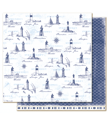 NAVIGATE life by the sea 12X12 - Mönsterpapper med havstema från Maja Design 30x30 cm