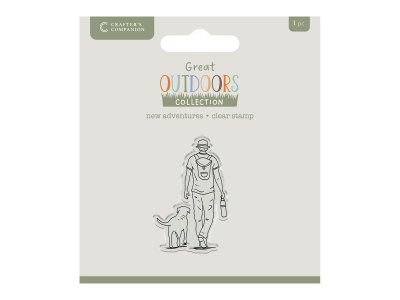 NEW ADVENTURES the great outdoors clear stamp - Stämpel med man på promenad från Crafter's Companion