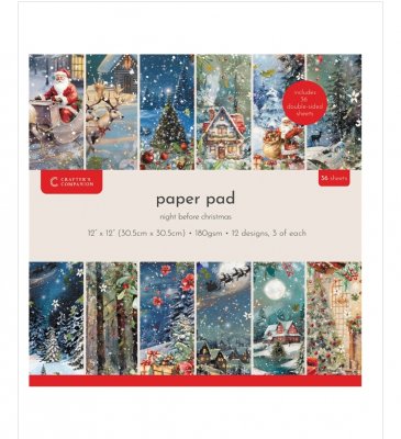 THE NIGHT BEFORE CHRISTMAS paper pad from Crafter's Companion 30x30 cm