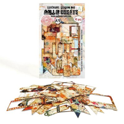 NOSTALGIC BROWN EPHEMERA die cuts from AALL & Create A6