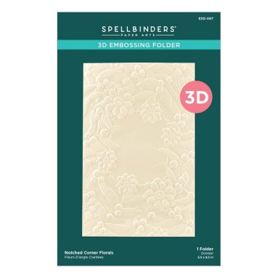 NOTCHED CORNER FLORALS 3D embossing folder - Embossingfolder med blomram från Spellbinders 13.97 x 21.60 cm