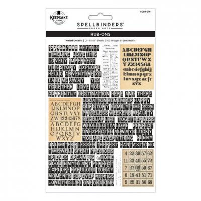 NOTED DETAILS TURN THE PAGE RUB-ONS from Spellbinders