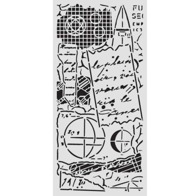 NOTES A NEW BEGINNING stencil - Schablon med anteckningar från Stamperia 12x25 cm