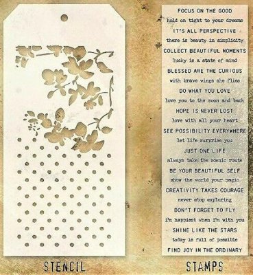 NOTEWORTHY word stamp & stencil set - Stämplar och schabloner från Tim Holtz Stamper's anonymous