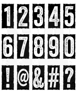 NUMBER BLOCKS cling mount stamp set - Stämpelset med sifferblockstämplar från Tim Holtz Stamper's Anonymous
