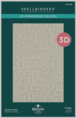 NUMBER FIELD EMBOSSING FOLDER TURN THE PAGE from Spellbinders A5