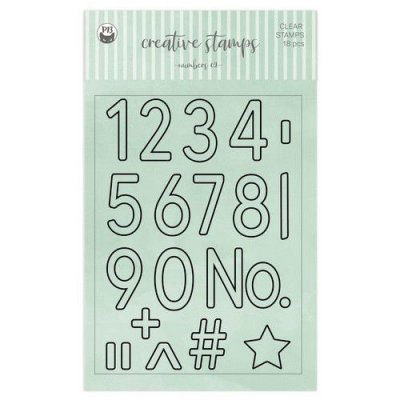 Numbers 02 outline clear stamp set - Stämpelset med siffror från Piatek13 A6