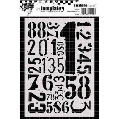 template, schablon, stencil, 1/58, numbers, carabelle studio