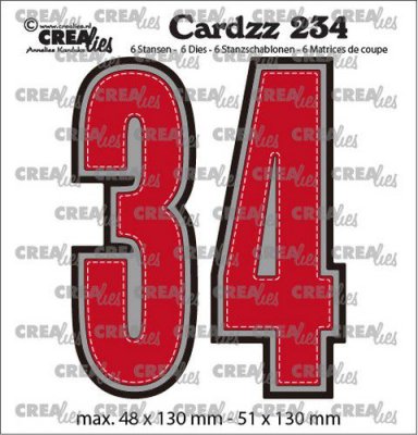 Numbers 3 and 4 CLCZ234 die set - Stansmallar med stora siffror 3 och 4 från CreaLies 4,8x13 cm - 5,1x13 cm