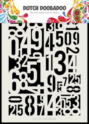Numbers stencil - Schablon med siffror från Dutch Doobadoo A5
