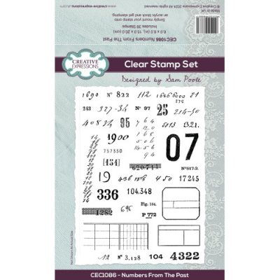 NUMBERS FROM THE PAST clear stamp set - Stämpelset med siffror från Sam Poole Creative Expressions A5