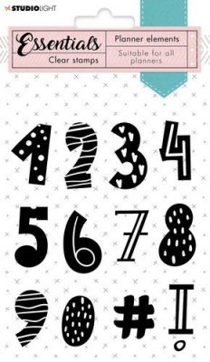 Numbers planner elements clear stamp set Essentials nr.05 - Stämpelset med siffror från Studio Light A6