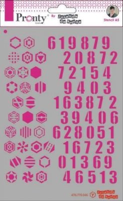 Numbers stencil from Pronty A5