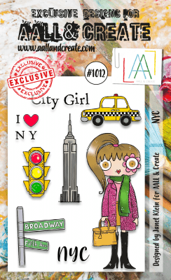 #1012 NYC USA clear stamp set - Stämpelset från AALL & Create