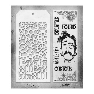 OBSERVATIONS stamp and stencil set - Stämplar och schabloner från Tim Holtz Stamper's Anonymous