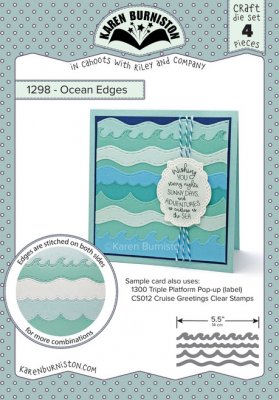 OCEAN EDGES die set - Havsvågor stansmallar från Karen Burniston