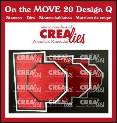 OCTAGON FLAP CARD Desing Q on the move 20 die set from CreaLies