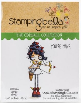 FÖRBESTÄLLNING - Oddball cupid rubber stamp - Stämpel med en kärleksfull tjej från Stamping Bella