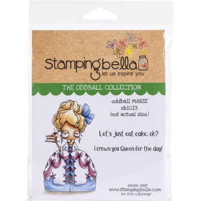Oddball Marie-Antoinette rubber stamp - Stämpel med en kvinna och en tårtbit från Stamping Bella