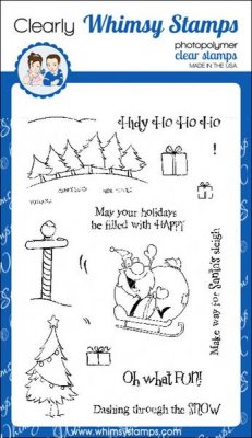 Oh what fun clear stamp set with a Christmas theme 4*6 - Julstämplar från Whimsy Stamps
