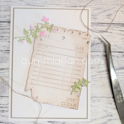 OLD DRY CLEANING RECEIPT from Gummiapan ca 70,5 x 10,5 mm