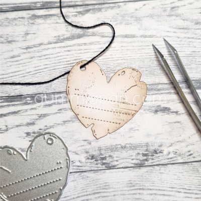 OLD HEART NOTE die hjärtnotis from Gummiapan ca: 47,5 x 44,5 mm