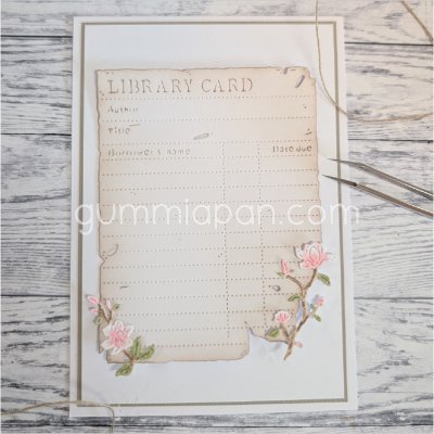 OLD LIBRARY CARD die bibliotekskort from Gummiapan ca 83 x 107,5 mm