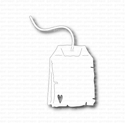 Old tea bag die - Stansmall med tepåse från Gummiapan 3,7x5,1 cm