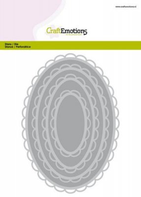 Oval scallop die set - Ovala stansmallar med scallopkant från Craft Emotions