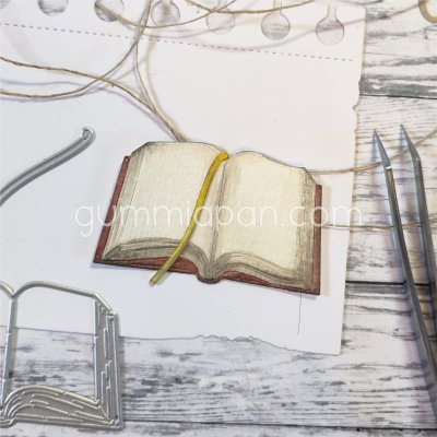 ÖPPEN BOKstansmall från Gummiapan 60x36,5 mm