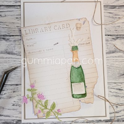 Opened champagne bottle die set ÖPPNAD CHAMPAGNEFLASKA from Gummiapan ca 17,5 x 62,5, 20,5 x 26, 7 x 8,5 mm
