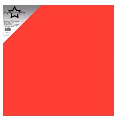 ORANGE RED smooth cardstock 12x12 - Rödorange papper från Paper Favourites 30x30 cm
