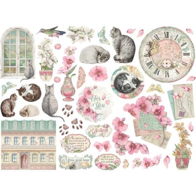 Orchids and Cats Die Cuts Assorted (41pcs) from Stamperia